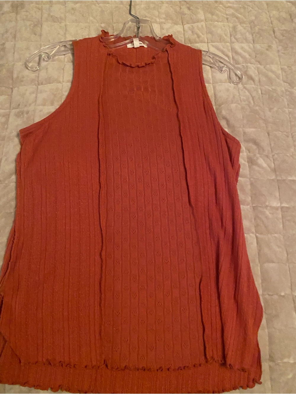 Maurices Sleeveless Knit Tank in Rust Orange